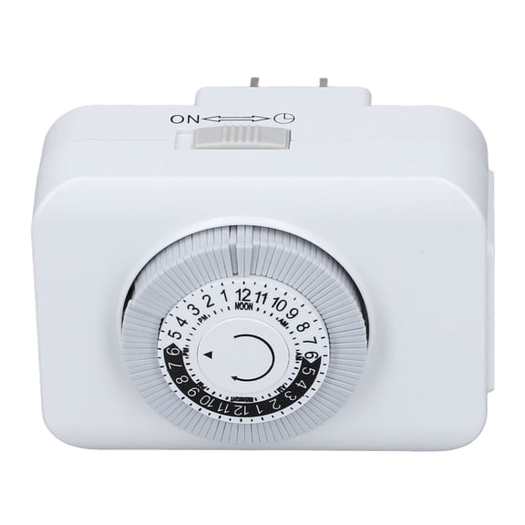 Suodoka 24 Hour Plug in Timer Socket Auto Power Off Programmable 2 Prong Timing Switch Outlet 15 Minute Interval Electrical Receptacle 15A 110V