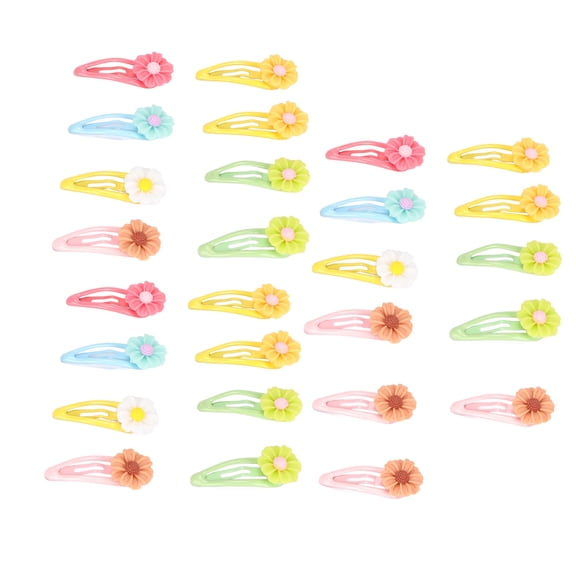 Suodoka 27 Pcs Dog Hair Clips Plastic Multicolor Flower Compact Pet Barrettes for Dogs Puppy Pets Grooming Accessories, Random Color Assortment for Yorkshire Terriers, Length 3.94 inches / 10 cm