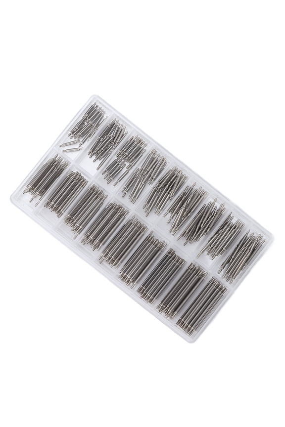 270-Piece Watch Strap Connecting Pin Kit, Alloy Spring Bars for Replacing Watch Bands, Silver Repair Tool Kit with Storage Box (7.08 in / 18 cm Box) for Watchmakers