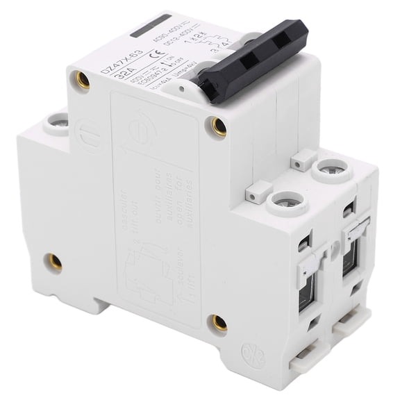 Suodoka 2P Miniature Circuit Breaker DIN Rail Mount Disconnect Switch, 32A, DC 12-400V / AC 90-400V for Solar System, 3.54 inches / 9 cm