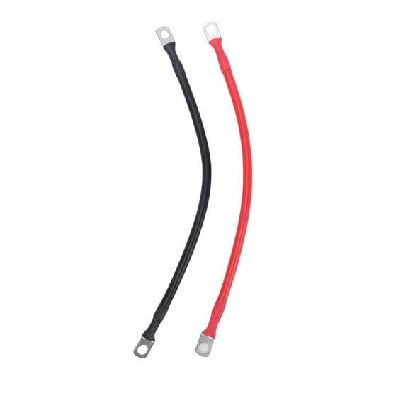 Suodoka 2PCS 6AWG Battery Cables 18 Inch / 45.7 cm Inverter Cable with 0.31 Inch / 8 mm Tinned Copper Lugs for Solar Marine RV Car Motorcycle 200 C Temp Resisting