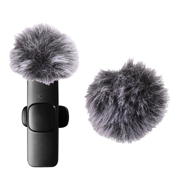 Suodoka 2PCS Mic Pop Filter Ambient Noise Reduction Furry Microphone Windscreen Improve Sound Quality for Creators, Gray (1.97 x 1.97 inches / 5 x 5 cm)