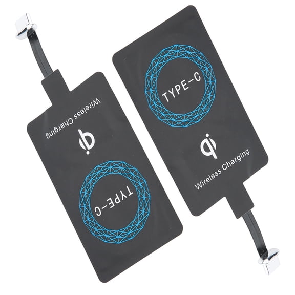 Suodoka 2PCS Type C Wireless Charger Adapter Portable Charging Receiver Pad for Type-C Mobile Phones Smart Devices 3.93 inches / 10 cm