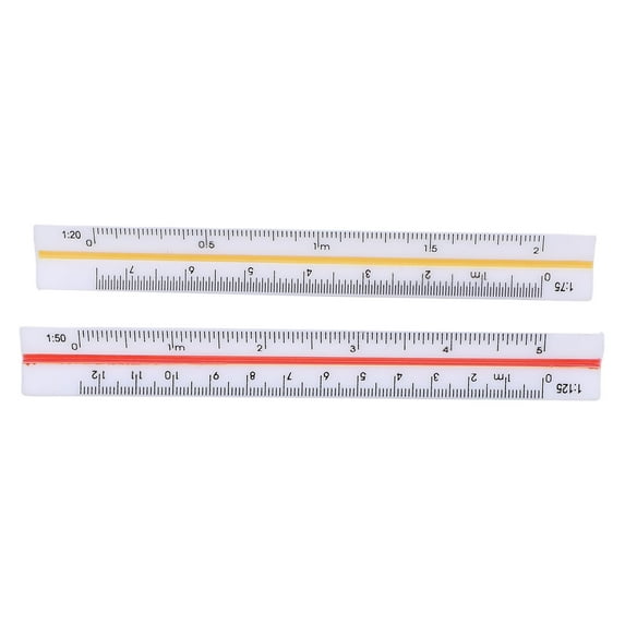 Suodoka 2Pcs Architectural Ruler Set Plastic Small Scale Pocket Mini for Engineer Architects Engineering Scaling 12.5cm / 4.9 inches