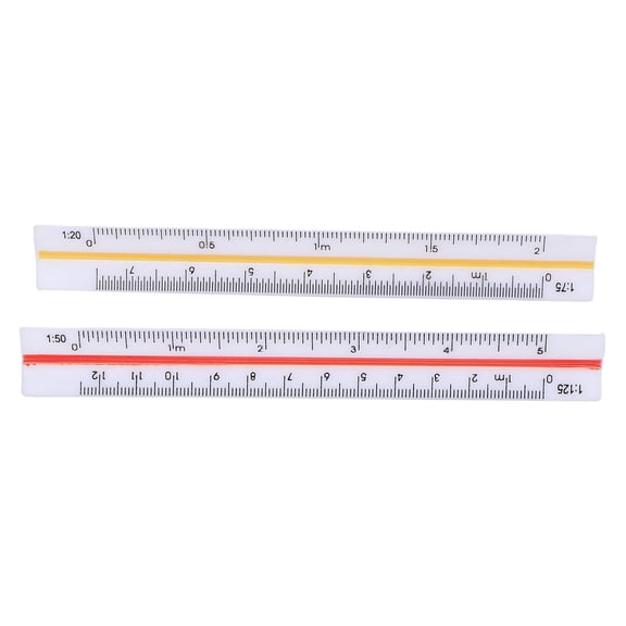 Suodoka 2Pcs Architectural Ruler Set Plastic Small Scale Pocket Mini for Engineer Architects Engineering Scaling 12.5cm / 4.9 inches