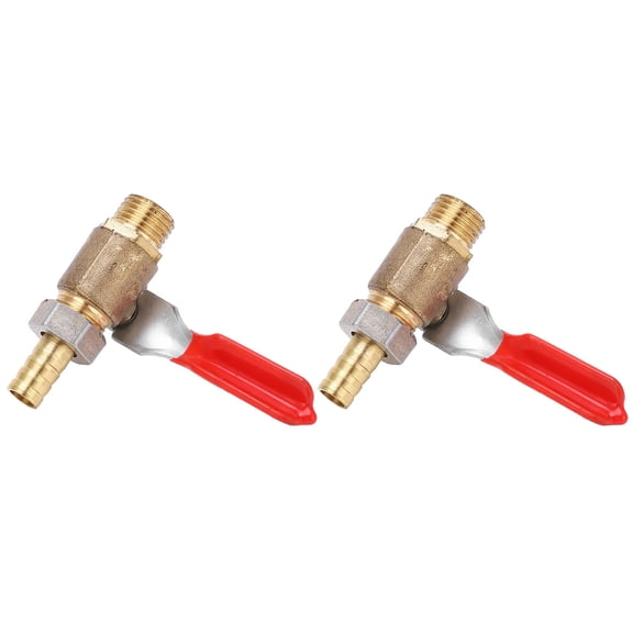 Suodoka 2Pcs Ball Valve 1/4 Thread Brass Mini Ball Valve with 8mm Nozzle, Corrosion Resistance Durable Air Compressor Accessories for Pneumatic Tools