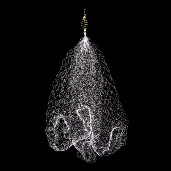 Suodoka 2Pcs Copper Spring Shoal Fishing Netting with Luminous Beads Mesh Net for Night Fishing Tackle Tool Equipment High Strength Monofilament Nylon (23.6 inches / 60 cm) Model Y7511-9