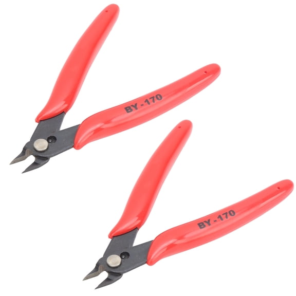 Suodoka 2Pcs Diagonal Pliers Wire Stripper Cable Side Cutting Snip Carbon Steel Cutter Stripping Hand Tool For Electrical Repair And DIY Crafting 5 inches / 128 mm Red