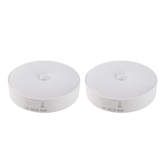 Suodoka 2Pcs LED Motion Sensor Lights USB Rechargeable Multifunction Round Small Under Cabinet Light for Indoor Home, 4.72 inches / 12 cm
