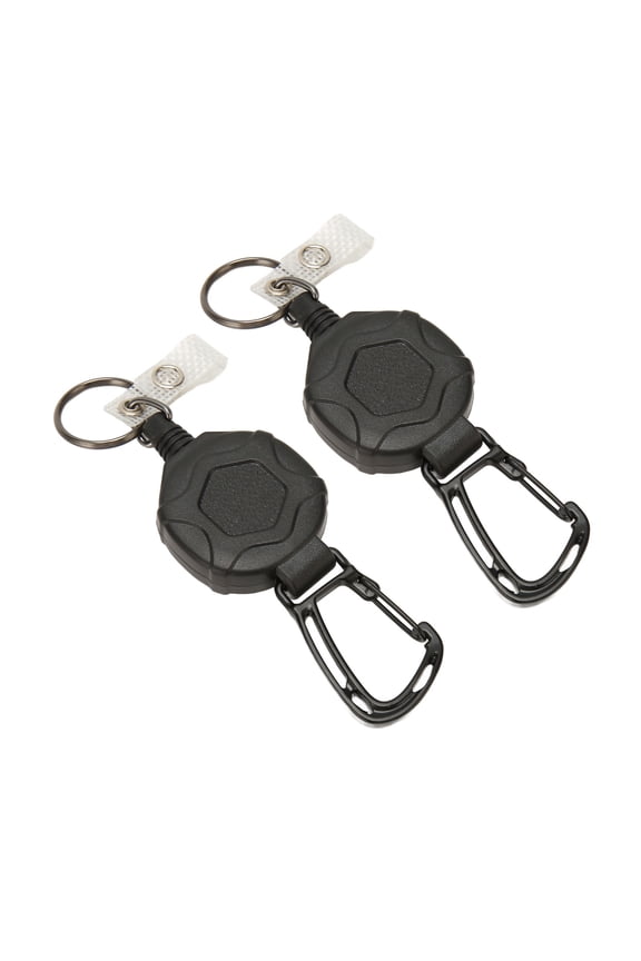 2Pcs Retractable Keychain Heavy Duty Carabiner ID Badge Holder with Retractable Stainless Steel Wire Rope 31.5 Inches / 80 cm Anti-Theft Key Ring