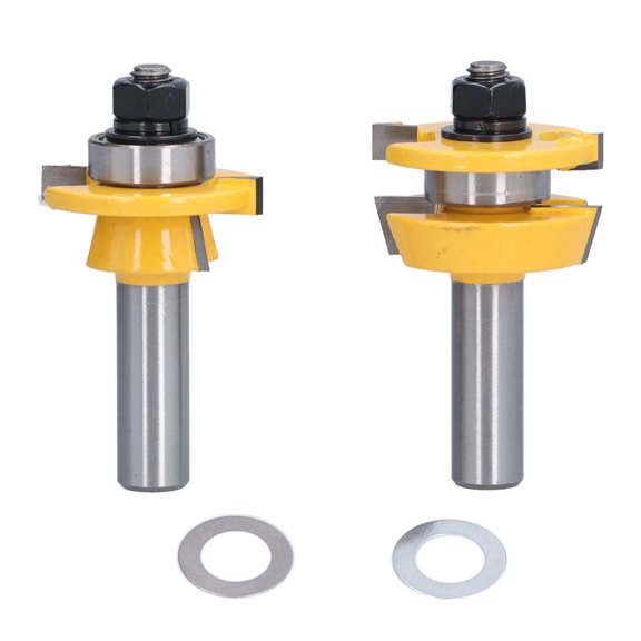 Suodoka 2Pcs Router Bit Metal Milling Cutter Edging Cutting Tool Set Kit for Woodworking, 1/2 inches / 12.7 mm Shank, Carbon Steel