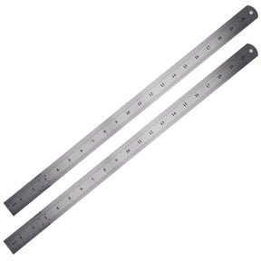 Suodoka 2Pcs Stainless Steel Ruler 19.7 Inches / 50cm, Metric and Imperial Double-Sided Scale Woodworking Marking Locator Measuring Tool [cite: 1, 10]