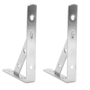 Suodoka 2Pcs Triangular Support Bracket Heavy Duty Stainless Steel Wall Shelf Table Mount Stand for Home Decor Hardware Brackets Organizer (5.9 inches / 15 cm)