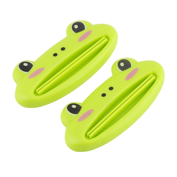 Suodoka 2pc Toothpaste Tube Squeezer Easy Squeeze Paste Dispenser Roll Holder Cartoon Frog Bathroom Accessory (3.46 inches / 8.8 cm)