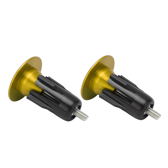Suodoka 2pcs Elite Aluminum Alloy Bicycle Handlebar End Plugs for Mountain and Road Bikes, Expandable Grip Caps for 15-23.5 mm / 0.59-0.93 inches Inner Diameter Handlebars, Universal Fit (Gold)
