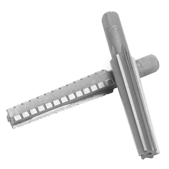 Suodoka 2pcs High Speed Steel MT2 Taper Fine and Rough Machine Reamer Cutter Tool Set with Straight Shank for Metal Wood Plastic Bore Machining, 4.9 inches / 12.5 cm Length, Precision H7 Accuracy
