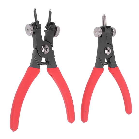 Suodoka 2pcs Snap Ring Pliers Set Adjustable Internal External Heavy Duty Retaining Circlip Remover Repair Tools for Most Vehicles Automotive Maintenance Pliers Pack, 9.8 Inches / 25.0 cm Long