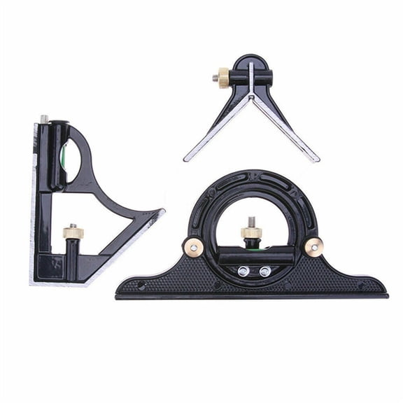 Suodoka 3 in 1 Multi-functional Combination Square Angle Finder Tool Set, Heavy Duty Stainless Steel Ruler Woodworking Measuring Range 0-300mm / 0-11.8 inches Protractors