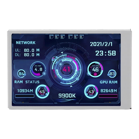 Suodoka 3.5 inches / 8.89 cm IPS Type-C Mini Monitor Display Screen Computer Accessory for Work, Black