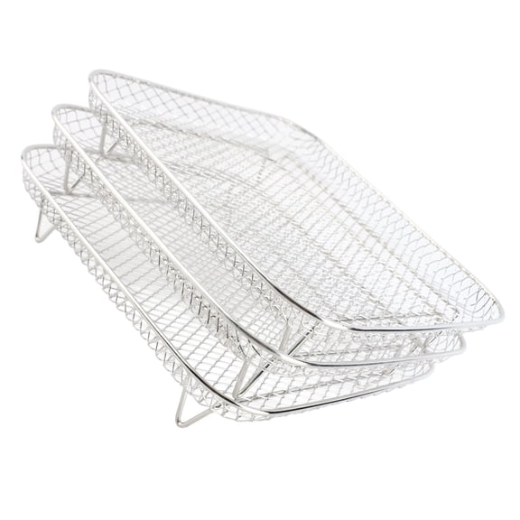 Suodoka 3 Layer Square Fryer Rack Dishwasher Safe SUS304 Stainless Steel Fryer Grilling Rack Accessory, 8.66 in / 22 cm