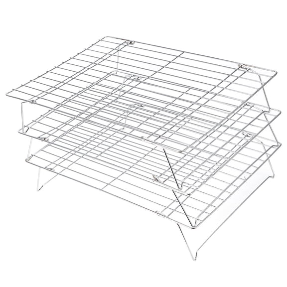 Suodoka 3-Tier Cooling Rack Collapsible Folding Legs for Cookies Cakes Kitchen Baking Grilling Tool