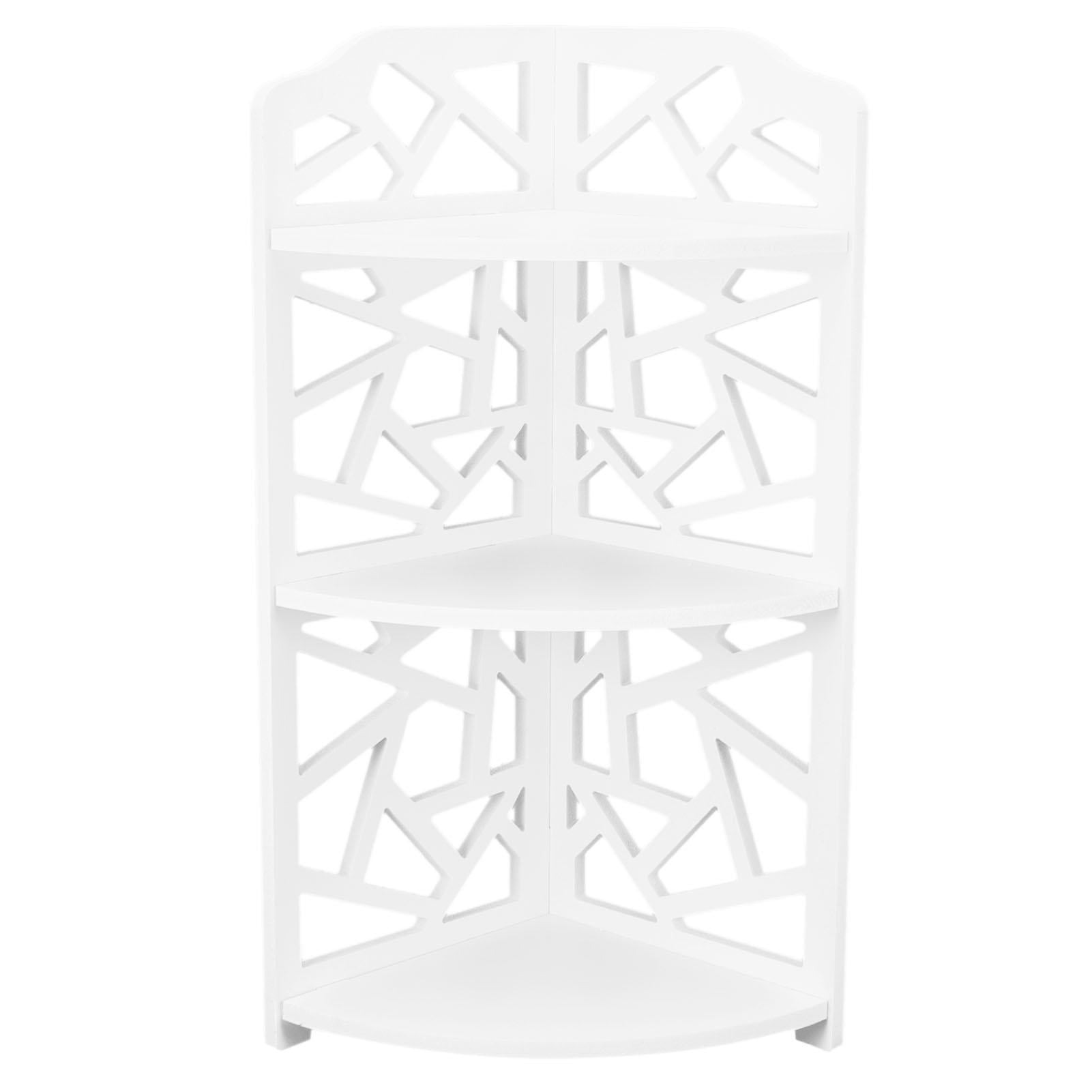 Suodoka 3‑Tier Corner Shelf Organizer – Eco‑Friendly PVC Foam, Snap‑On Assembly, Spacious Storage for Bathroom, Bedroom, Living Room, Balcony, 20.87”×9.06”×1.97”