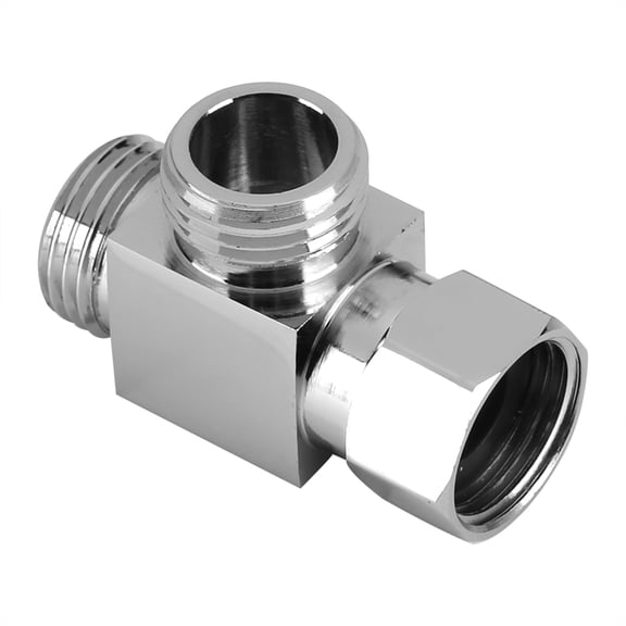 Suodoka 3-Way Brass Chrome Shower Diverter G1/2 in T-Shape Adapter Valve for Shower Arm Mounted, Universal Plumbing Replacement Part for Home Bathroom, Easy Installation, Rust Resistant
