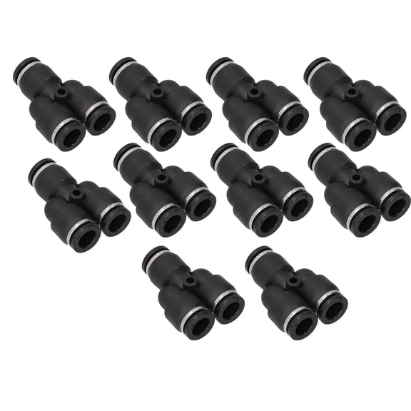 Suodoka 3 Way Joint Y Shaped Union Joint 10 Pcs Set, 10mm Inner Outer Diameter Pneumatic Hose Splitter Automation Equipment Replacement Part Trachea Connector Gas Pressure Fitting