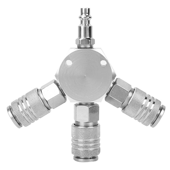 Suodoka 3 Ways Air Hose Manifold Quick Coupler Connector Adapter Splitter 1/4'' F NPT Cupronickel Core Iron Pneumatic Fitting Tool (120 x 20mm / 4.72 x 0.79 in) [cite: 5, 6, 9]