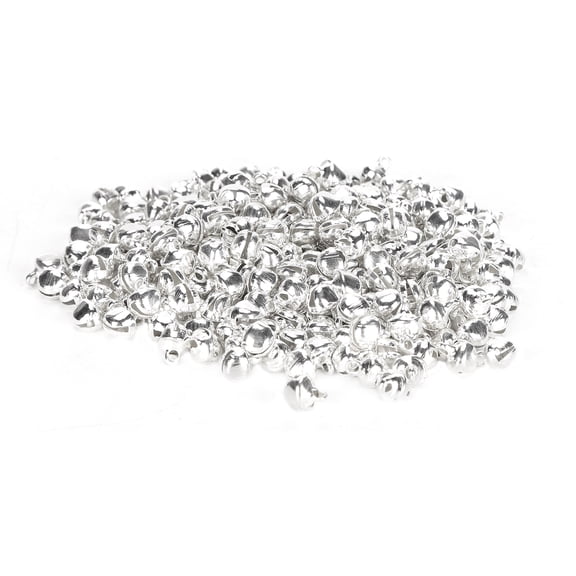 Suodoka 300Pcs Small Craft Bells Iron Material Silver Mini Pendant Jewelry Handicraft Accessories 6mm / 0.24 inches For DIY Handmade Ornaments