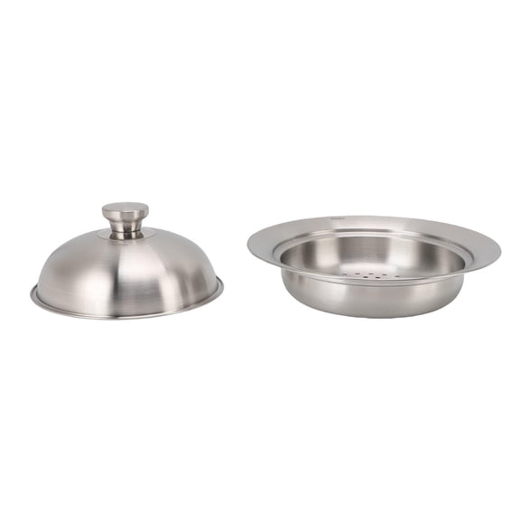 Suodoka 304 Stainless Steel Steam Plate with Lid & WaterSeparation Design RustProof, MultiUse Steamer & Noodle Drainer
