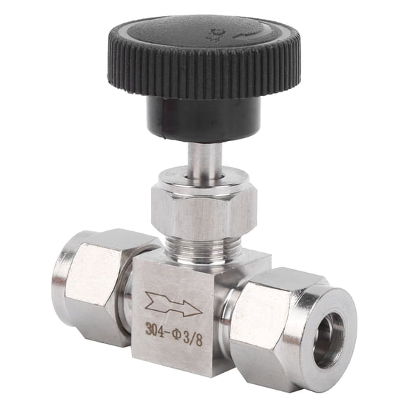 Suodoka 304 Stainless Steel Valve 2-Way High Pressure Needle Flow Control for Water Gas Liquid 0.375 inches / 9.53 mm