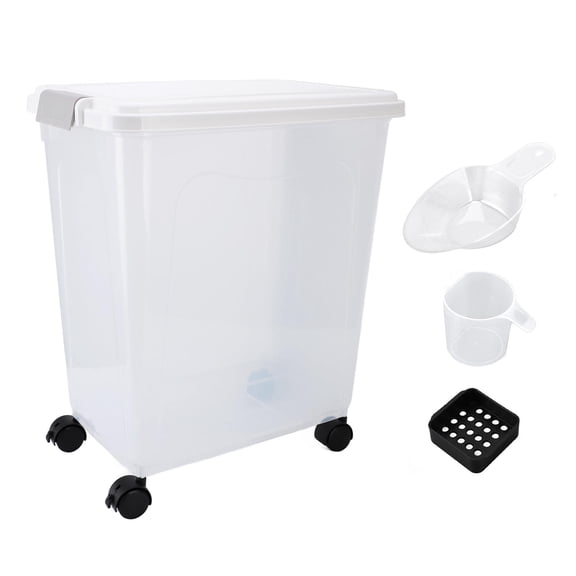 Suodoka 30KG Airtight Rice & Dry Food Storage Bin Large Capacity, PestProof, FoodGrade PP Container with EasyRefill Lid