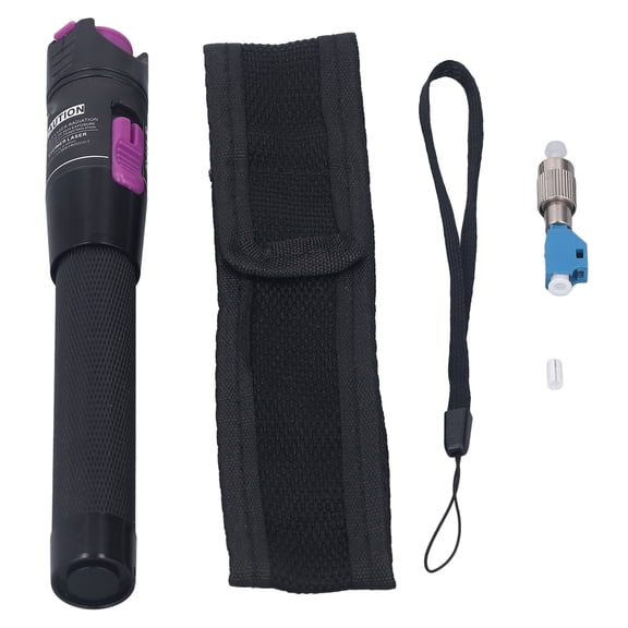 Suodoka 30km Visual Fault Locator Non Contact Detection Portable VFL Red Light Pen with FC LC Universal Adapter Fiber Optic Cable Tester Tool Kit