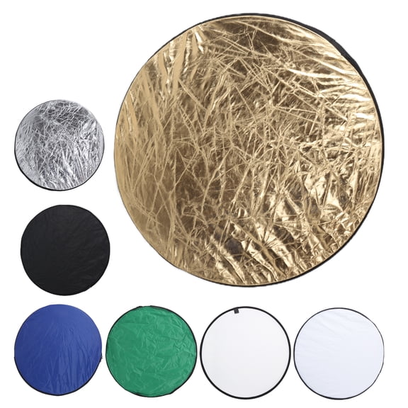 Suodoka 31.5 inches / 80 cm 7-in-1 Photography Lighting Reflector with Silver, Gold, Black, White, Soft Light, Green, and Blue Surfaces for Studio Setup
