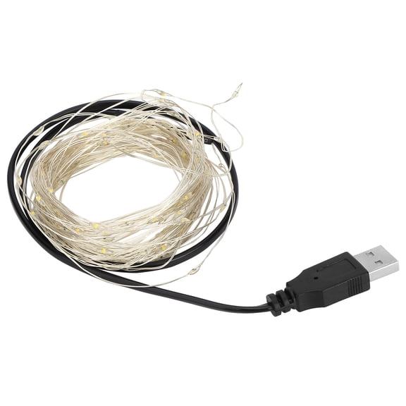 Suodoka 32.8ft / 10m LED String Lights Copper Wire USB Powered Decorative Decor Lamp for Halloween Christmas Home Party Warm Light