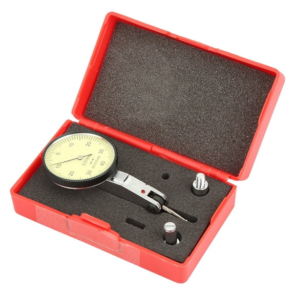 Suodoka 38mm Accuracy Tungsten Steel Dial Test Indicator High Precision Dial Gauge Meter Tool with 2 Screws, 0-1mm Measuring Range & 0.01mm Graduation / 1.5 inches Dial Diameter