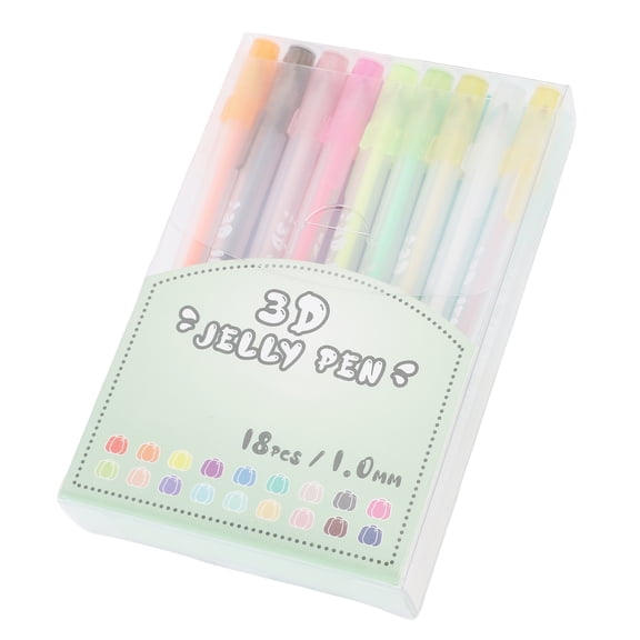 Suodoka 3D Gel Pen Set, Multifunctional 18 Colors Artistic Drawing Pens with Glossy Jelly Texture Ink Liquid Paint Markers for DIY Crafts, Writing and Doodling (6.3 inches / 16.0 cm)