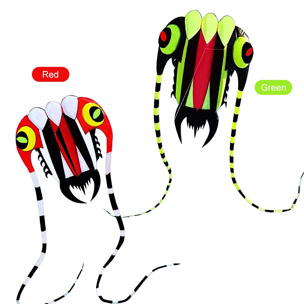 Suodoka 3D Kite for Kids and Adults Huge Frameless Soft Parafoil Giant Kite with 30m String for Beach Park Family Trip Outdoor Games, Green