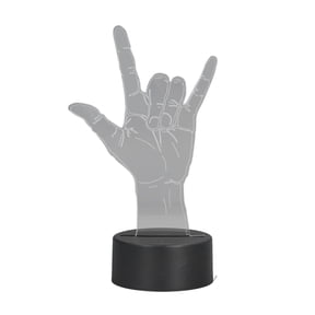 Suodoka 3D Sign Language I Love You Night Light 7 Colors Touch Control USB Battery Powered Romantic Lamp (6.3 inches / 16 cm)