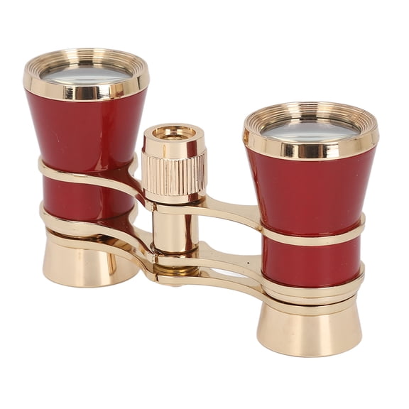 Suodoka 3X25 Theater Glasses Opera Binoculars with Chain for Bird Watching Outdoor Hunting Camping Vintage Red. Experience Premium Optics at Concerts (4.33 inches / 11 cm)