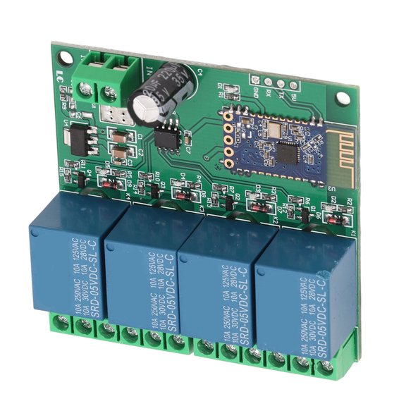 Suodoka 4 Channel Bluetooth Relay Module Remote Control Switch for Smart Home Automation DC 5V (5.51 inches / 14.00 cm Length) with Strong Anti Interference Capability