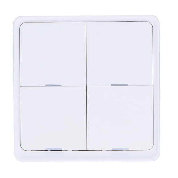 Suodoka 4-Gang Wireless Scene Switch Smart Controller, ZigBee 2.4GHz WiFi, App & Voice Control for Home Automation, White
