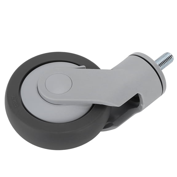 Suodoka 4-Inch TPR Silent Swivel Caster Wheel with M12 Threaded Stem, Replacement Heavy Duty Furniture and Equipment Bottom Rolling Accessory (4 in / 10.16 cm)