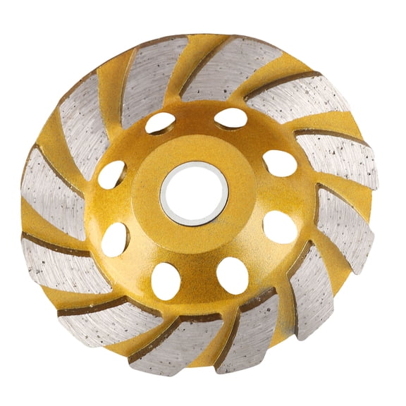 Suodoka 4 Inches (10.16 cm) Diamond Grinding Wheel Segmented Grinder Disc Cutting Cup for Concrete Stone Marble Masonry Granite Use, Heavy Duty Angle Grinder Accessory, Gold and Silver