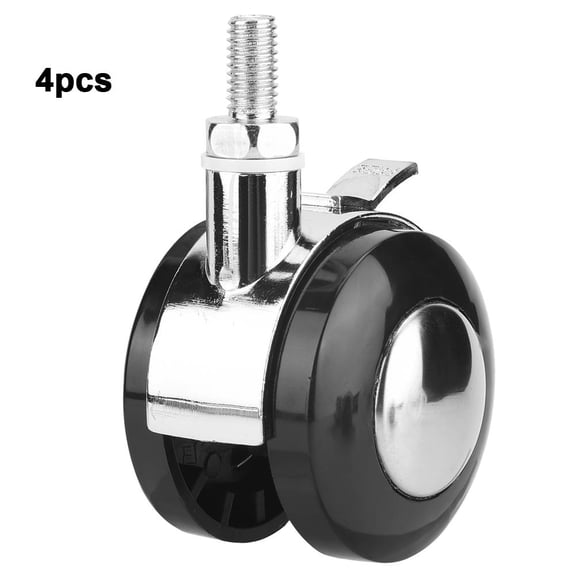 Suodoka 4-Pack 2-Inch Zinc Alloy Swivel Casters with 360 Rotation, Lock/Free Brake, Heavy-Duty, Smooth Floor Protection for Office & Home Furniture