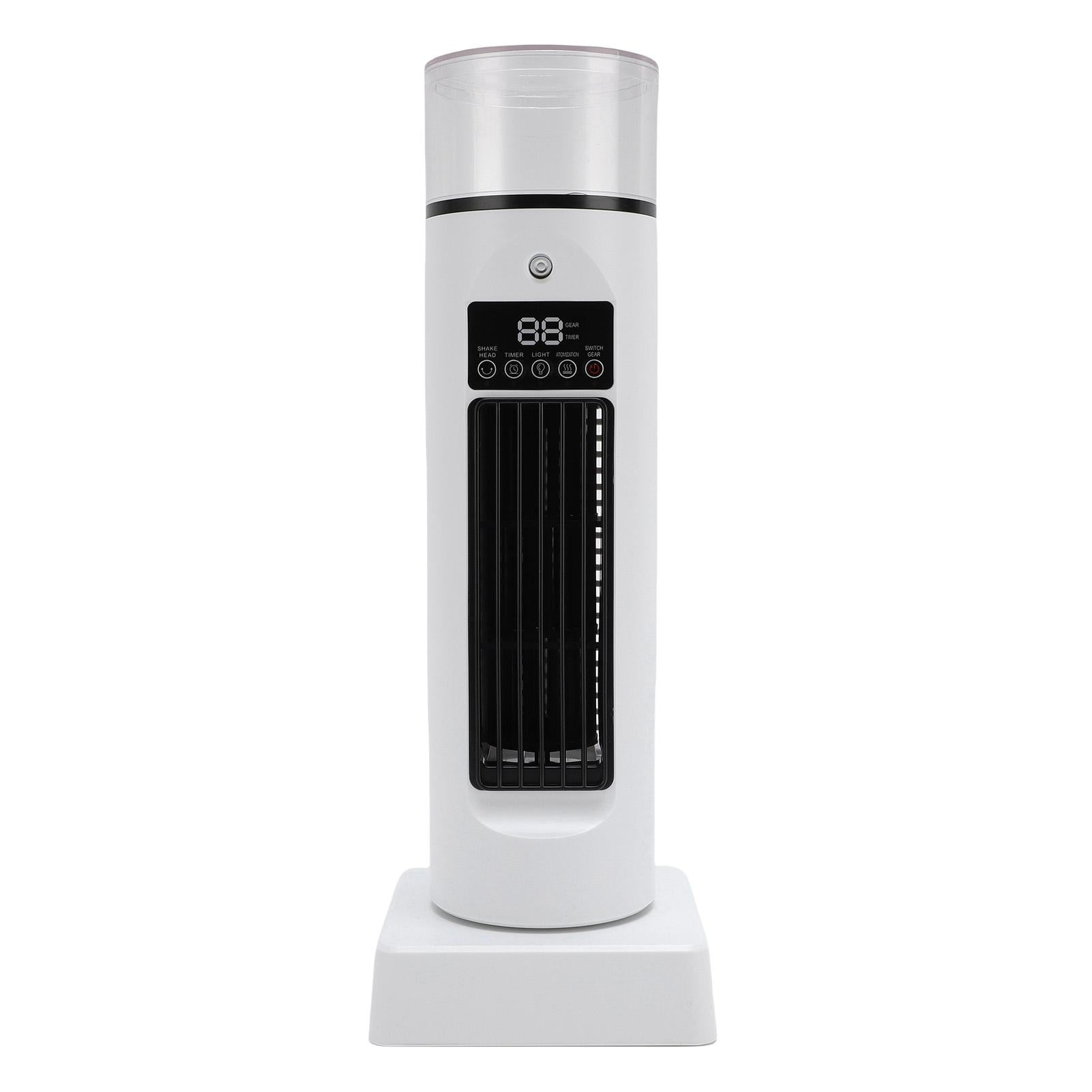 Suodoka 4-in-1 Portable Tower Fan & Humidifier with 7‑Color Night Light, 6‑Speed, 110° Adjustable, USB Powered, Low‑Noise Cooling for Home & Office