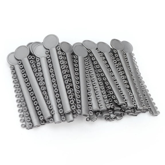 Suodoka 40pcs Orthodontic Ligature Ties Silicone Dental Orthodontic Elastomeric Ligature Ties High Strength Gray Color 4.33 inches Fix Position Adjust Gap Dental Supplies