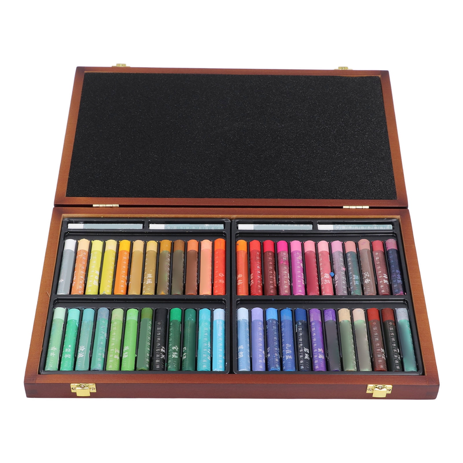 Suodoka 48 Colors Oil Pastels Set Water Soluble Soft Pastel Kit with Wooden Box for Artists Beginners Students Teachers