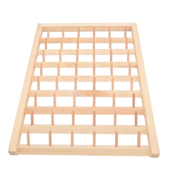 Suodoka 48 Spools Thread Rack Wall Mounted Wooden Sewing Thread Holder Embroidery Spool Organizer for Craft Room 13.4 x 16.1 inches / 34 x 41 cm